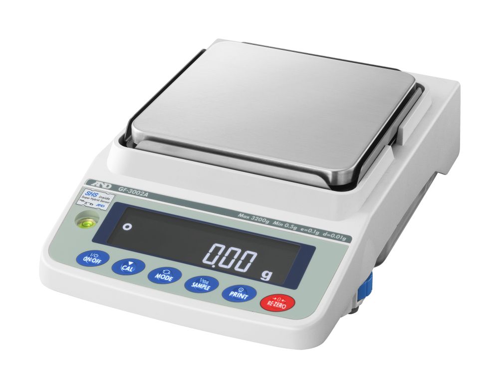 A&D Apollo GF-6002AWP Precision Balance, 6200 g x 0.01 g, IP65 with external calibration