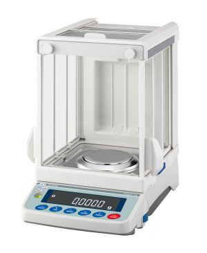 A&D Apollo GF-124A Analytical Balance, 122 g x 0.0001 g with external calibration and 8.8" high breeze break
