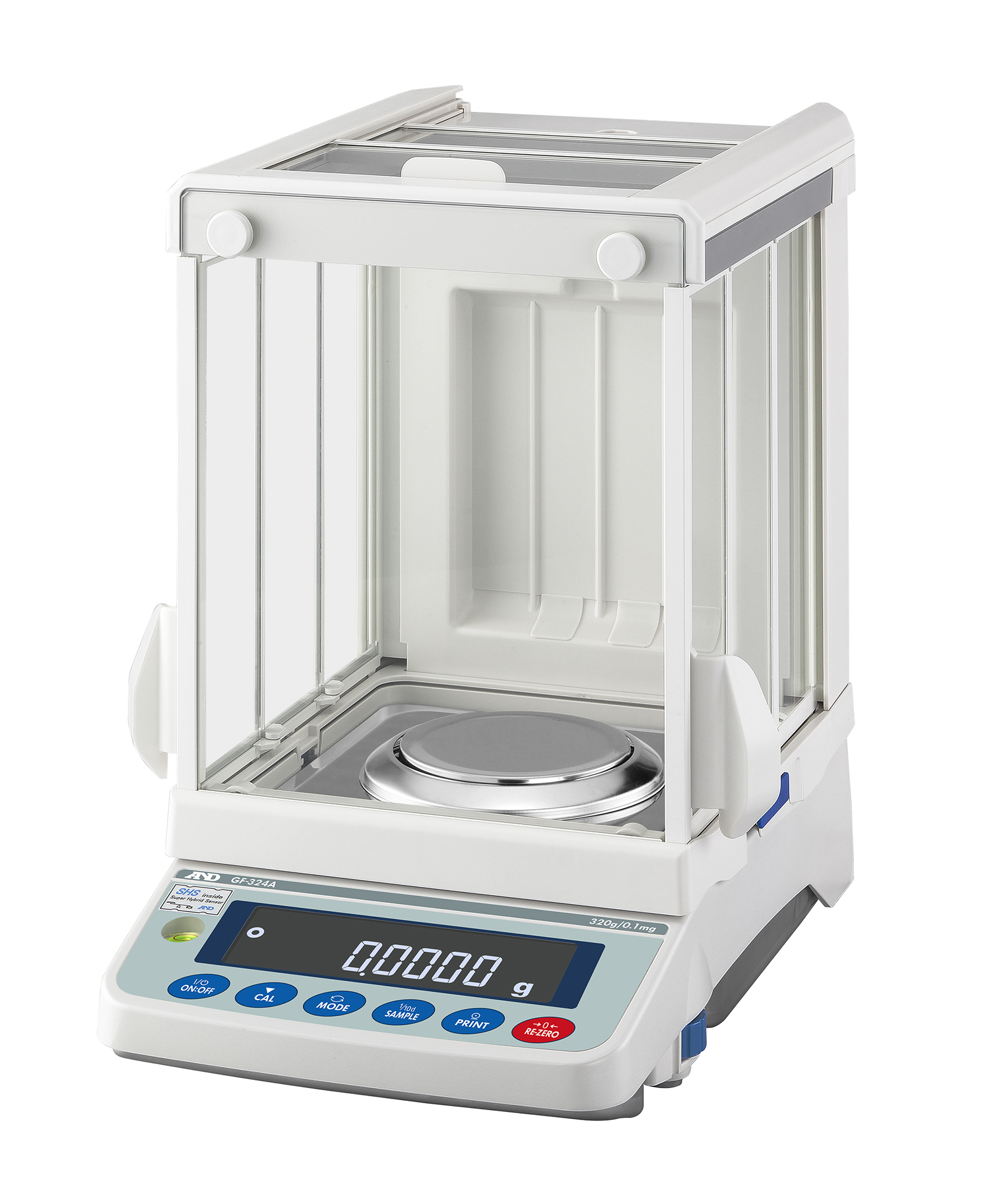 A&D Apollo GF-224A Analytical Balance, 220 g x 0.0001 g with external calibration and 8.8" high breeze break