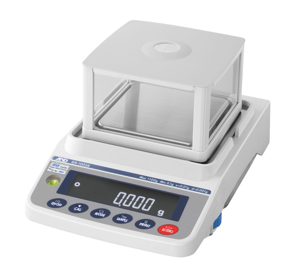 A&D Apollo GF-403AN Precision Balance, 420 g x 0.01 g, NTEP approved, with external calibration and 3.6" high breeze break