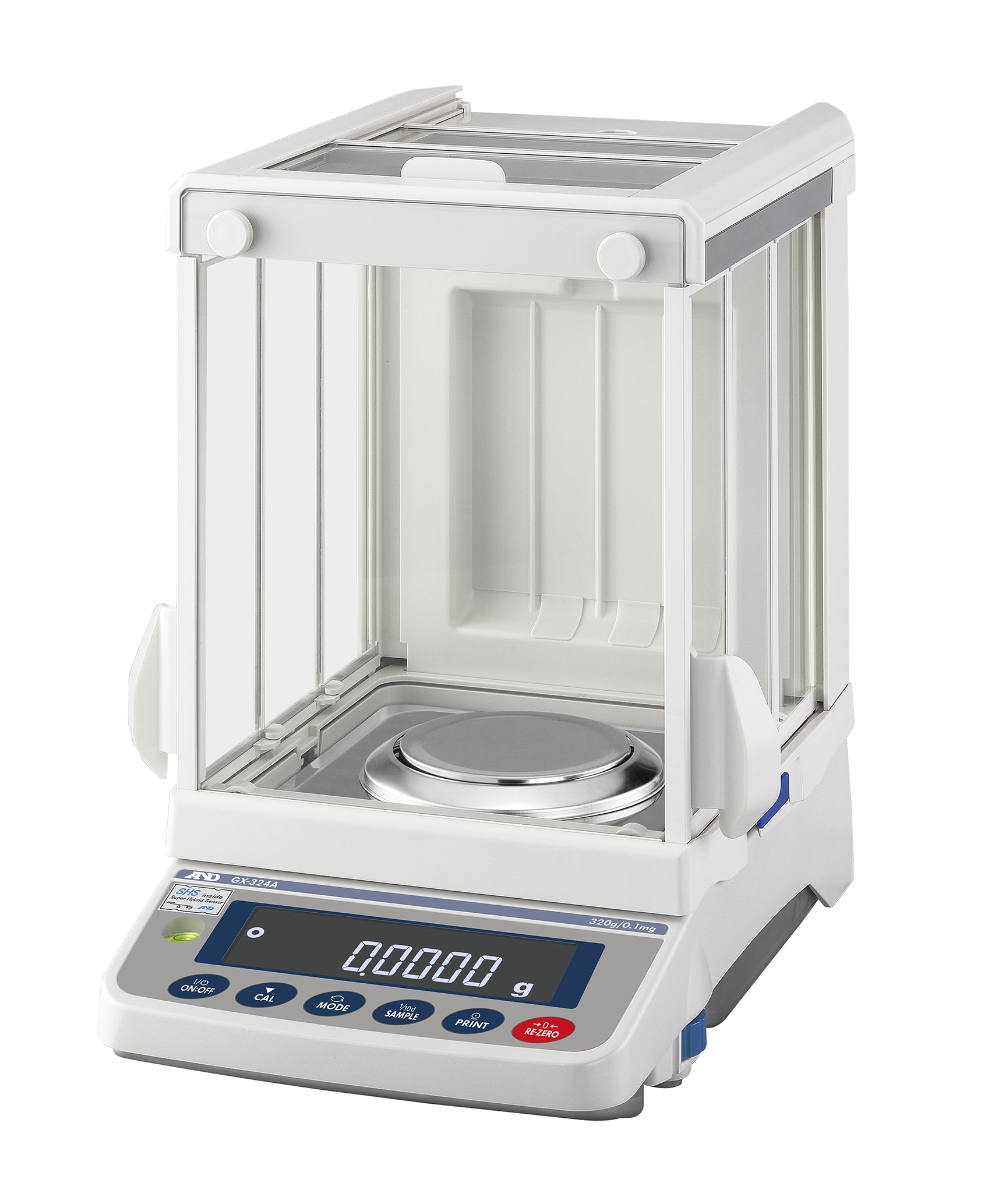 A&D Apollo GX-224AN Analytical Balance, 220 g x 0.001 g with internal calibration and 8.8" high breeze break, NTEP Class I