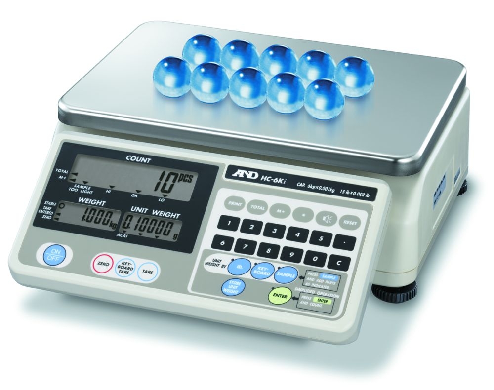 A&D HC-i Series HC-6Ki Counting Scale, 15 lb x 0.002 lb