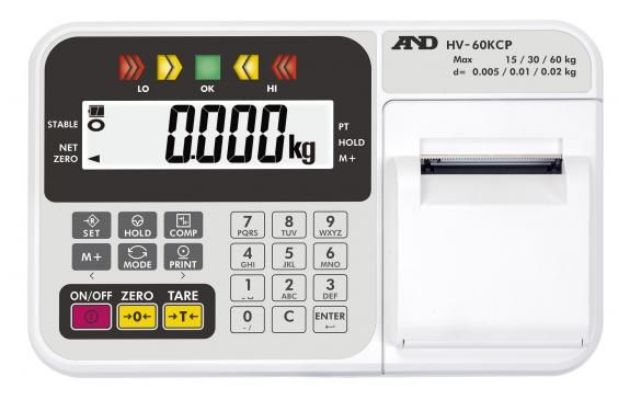A&D HW-CP Series HW-10KCP High Resolution Scale with printer, 20 lb x 0.002 lb