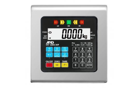 A&D HV-CWP Series HV-200KCWP Washdown Scale, 150/300/500 lb x 0.05/0.1/0.2 lb, NTEP approved