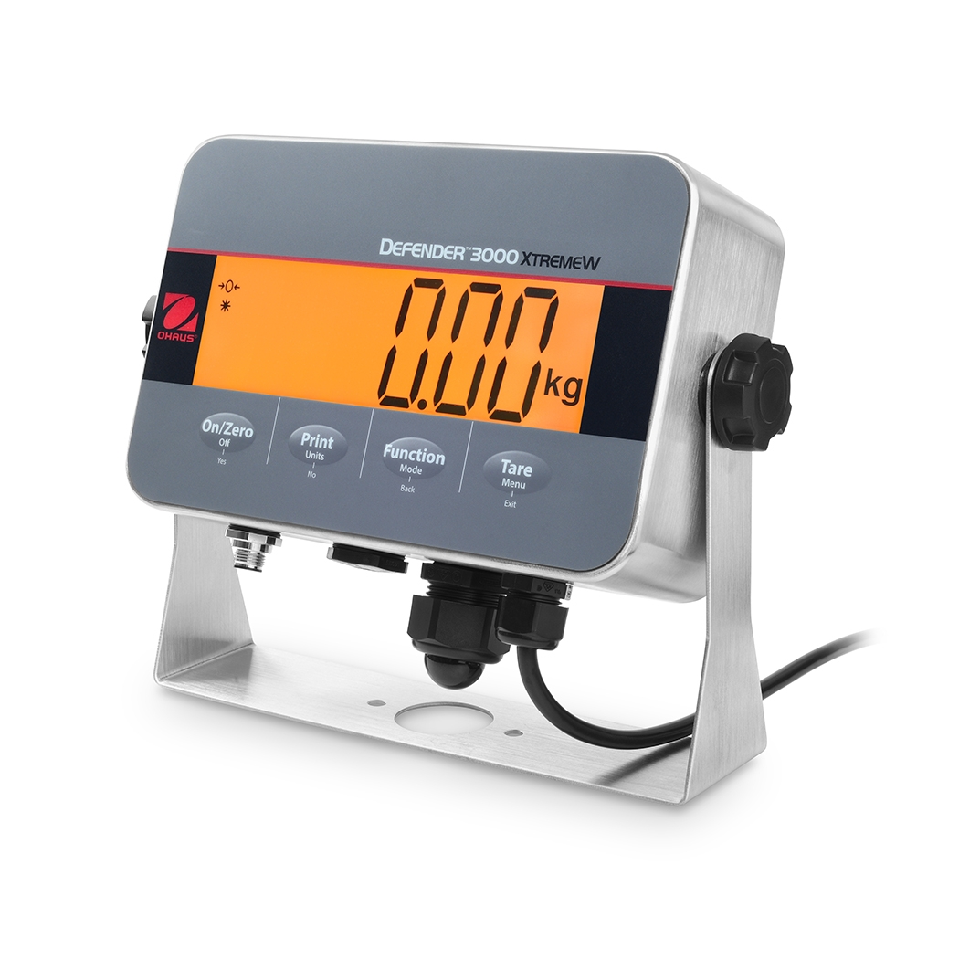 Ohaus D33XW75C1R6 Defender 3000 Column Mount Washdown Bench Scale, 150 lb x 0.05 lb, NTEP Certified