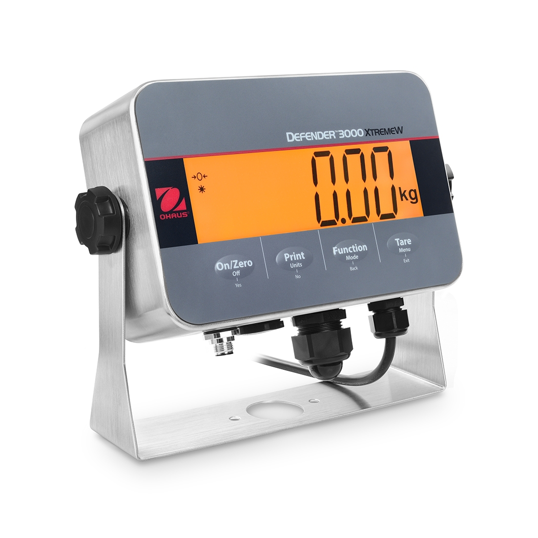 Ohaus D33XW75C1L7 Defender 3000 Column Mount Washdown Bench Scale, 150 lb x 0.05 lb, NTEP Certified