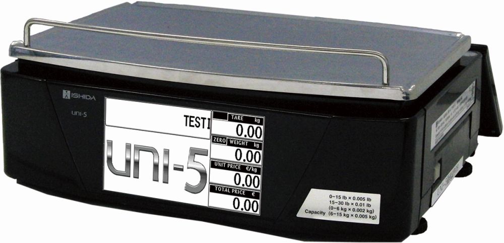 Ishida Uni-5 Dual Range Price Computing Scale with Printer, 30 lb x 0.01 lb, RF, NTEP approved