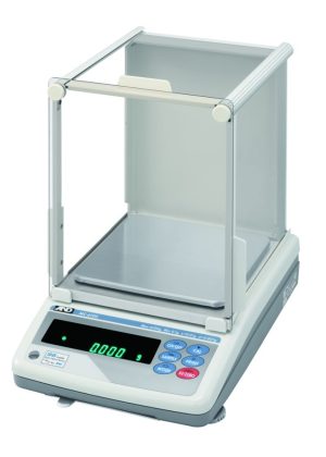 A&D MC-6100S Mass Comparator, 6100 g x 0.001 g, with auto-centering pan and glass breeze break