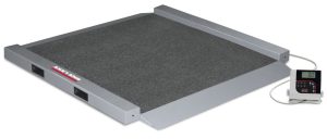 Rice Lake Weighing RL-350-6 Dual Ramp Portable Bariatric Wheelchair Scale, 1000 lb x 0.2 lb, with USB