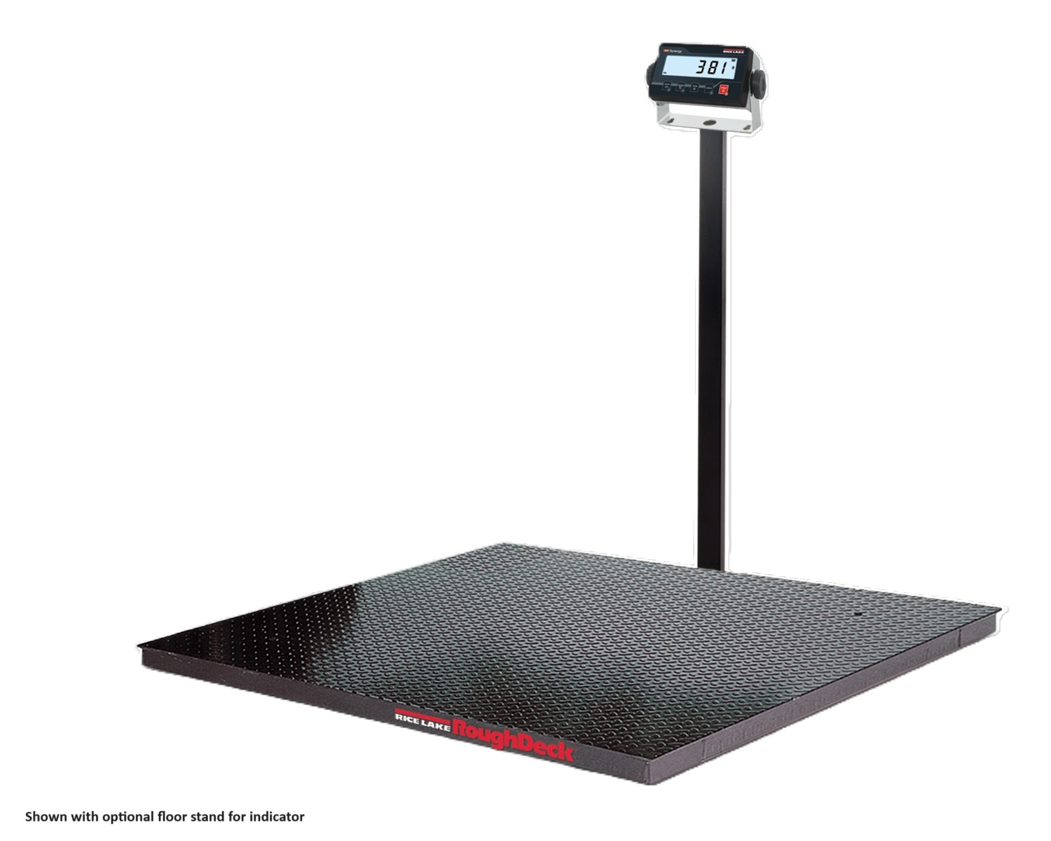 Rice Lake Weighing RoughDeck Rough-n-Ready Floor Scale System with 381 Synergy, with AA battery and 12V power adapter, 5000 lb, NTEP approved
