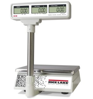 Rice Lake Weighing RS-130 Battery Operated Price Computing Scale with Pole, 30 lb x 0.01 lb, NTEP approved