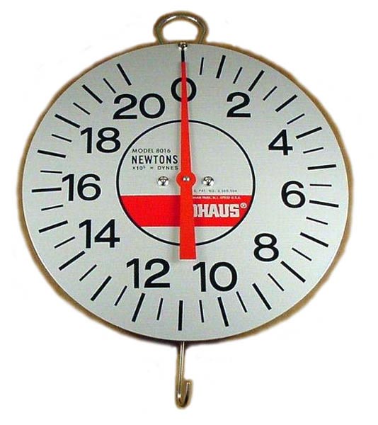 Ohaus 8016-00 Dial Type Spring Scale with Demonstration Dial 2000 g x 20 g