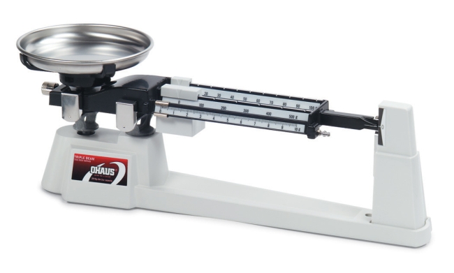 Ohaus 710-00 Triple Beam 700 Mechanical Balance, 610 g x 0.1 g, removable SS pan