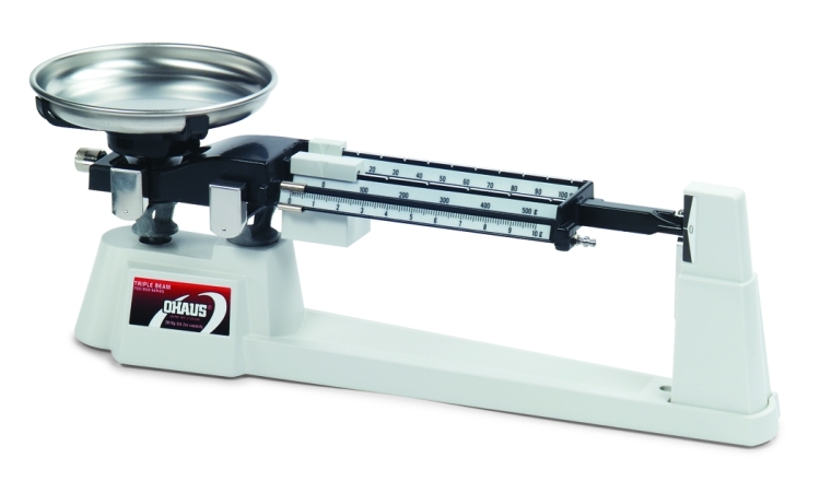 Ohaus 710-T0 Triple Beam 700 Mechanical Balance, 610 g x 0.1 g, removable SS pan, tare