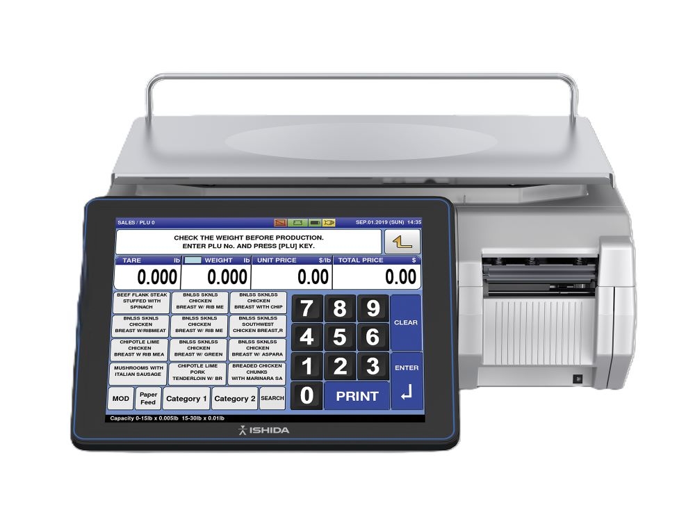 Ishida Uni-10 Bench Dual Range PC-based, Price Computing Scale with Printer and Color Touchscreen, 30 lb x 0.01 lb, NTEP approved