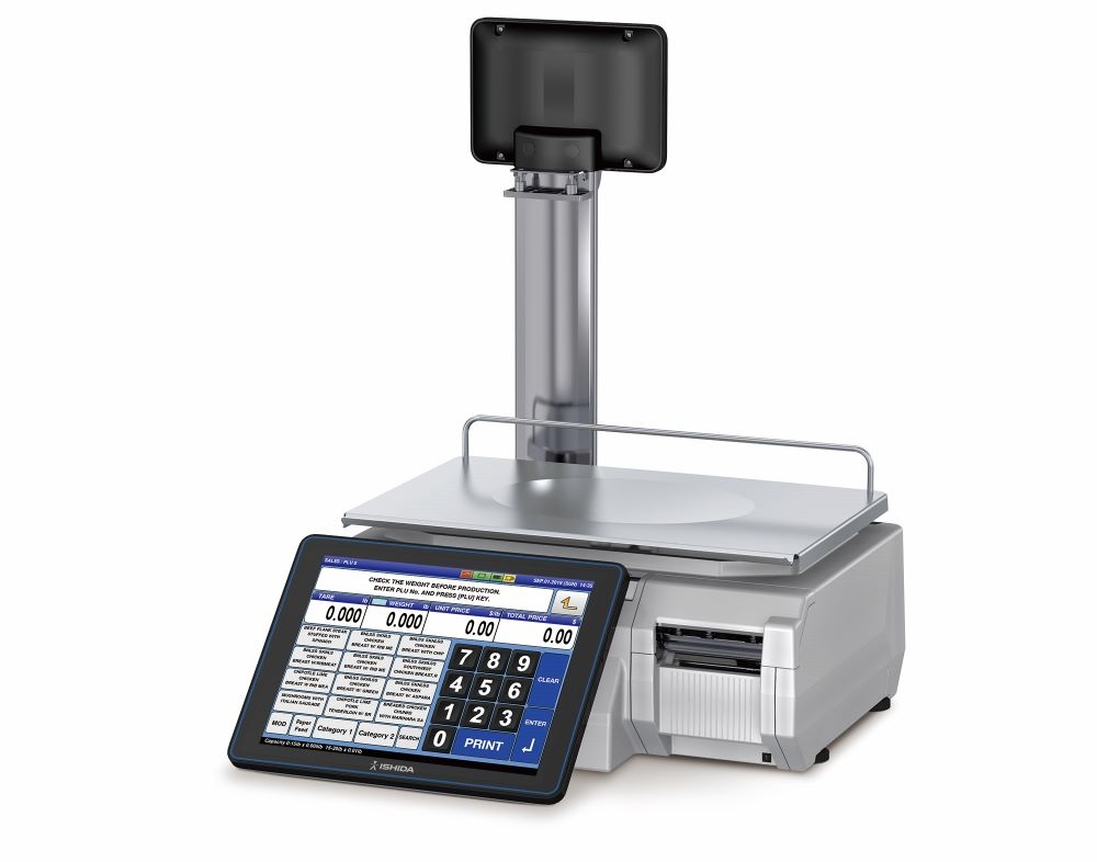 Ishida Uni-10 Pole Dual Range PC-based, Price Computing Scale with Printer and Color Touchscreen, 30 lb x 0.01 lb, NTEP approved